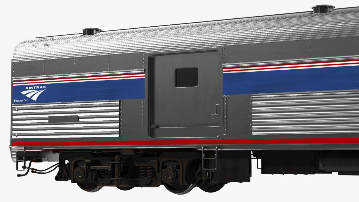 3D Baggage Car Amtrak model