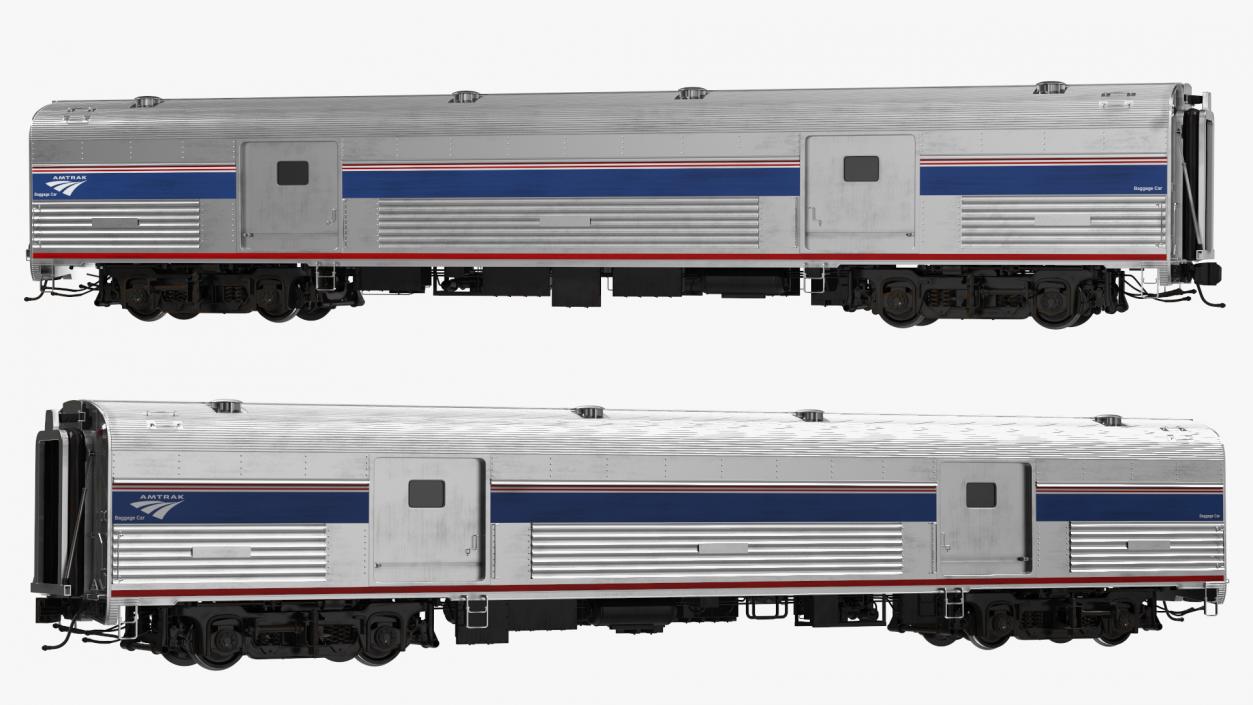 3D Baggage Car Amtrak model