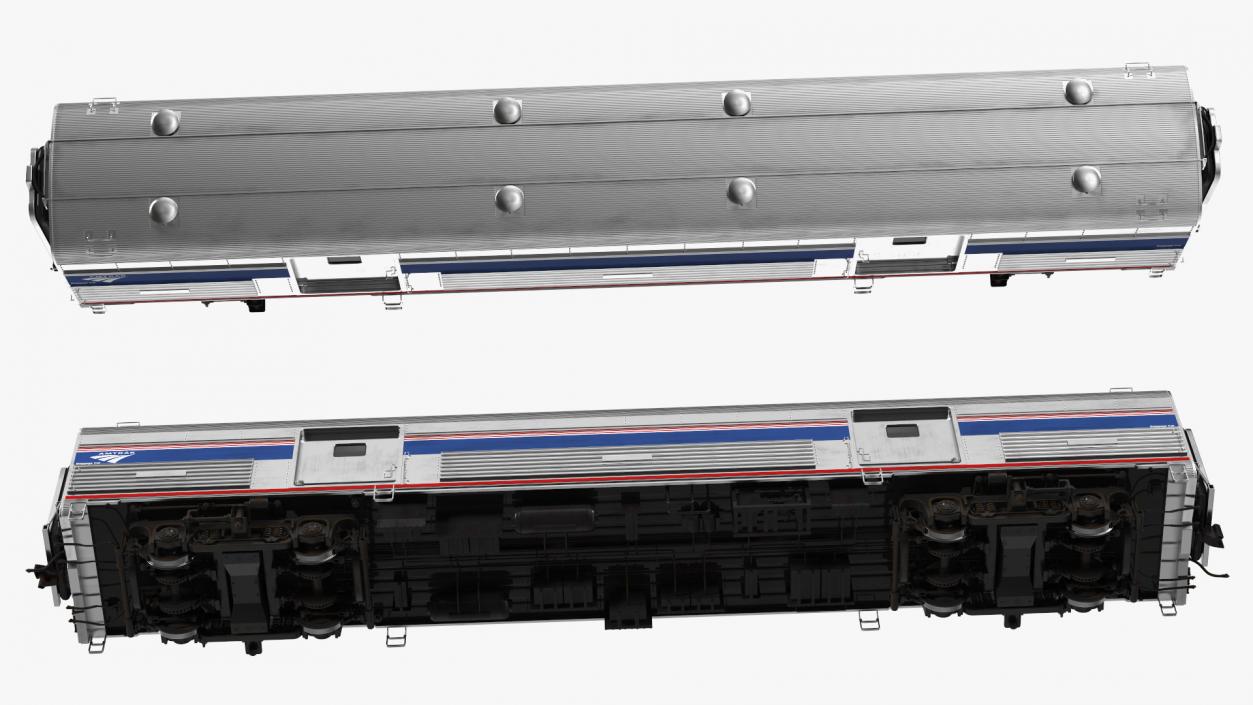 3D Baggage Car Amtrak model