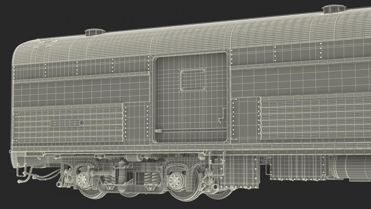 3D Baggage Car Amtrak model