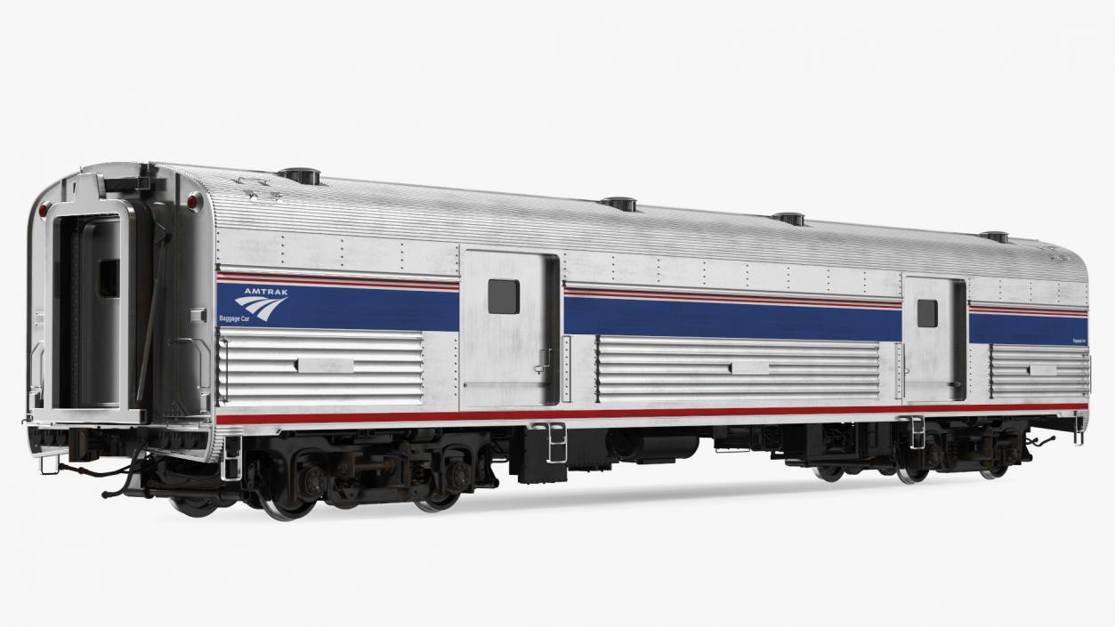 3D Baggage Car Amtrak model