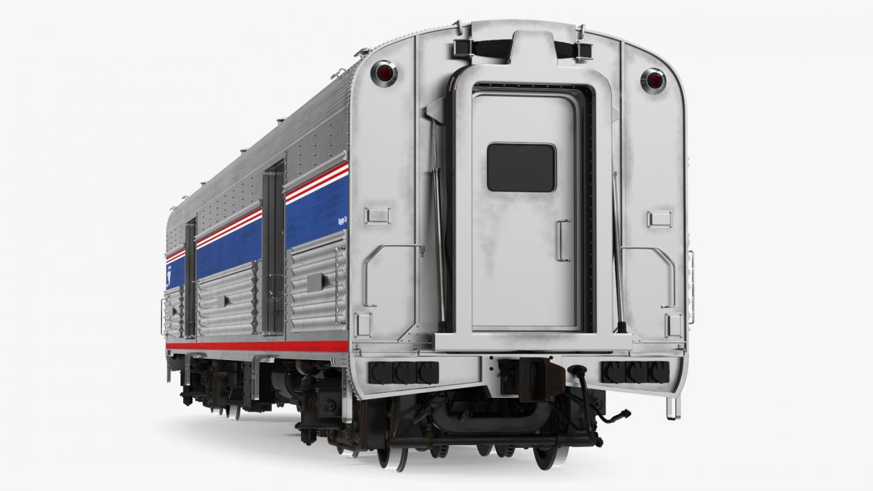 3D Baggage Car Amtrak model