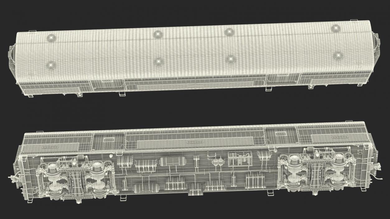 3D Baggage Car Amtrak model