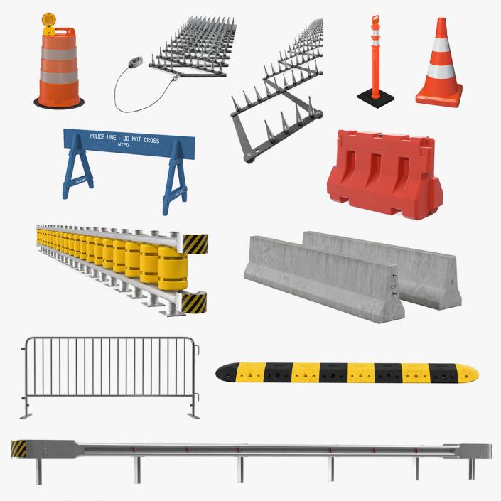 3D Road Barriers Collection 8