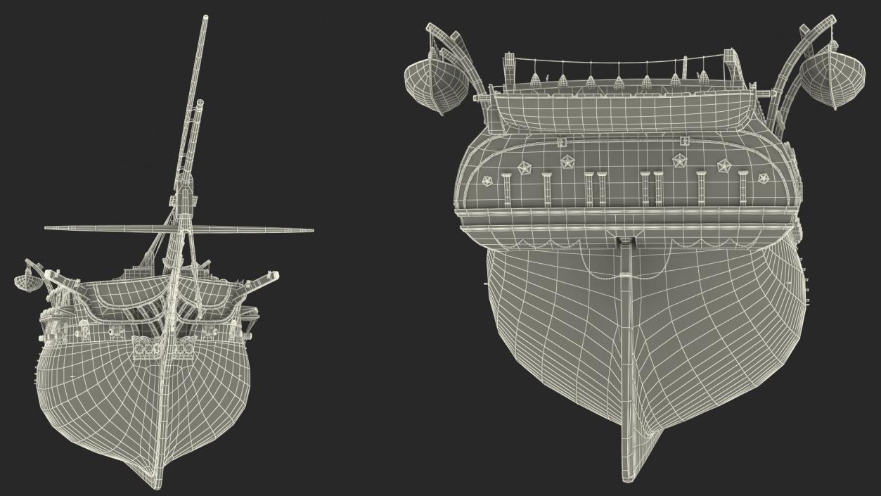 3D Fregat Wooden Hull model