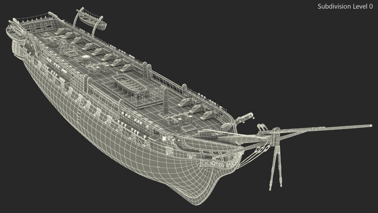 3D Fregat Wooden Hull model