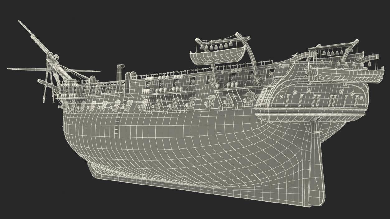 3D Fregat Wooden Hull model