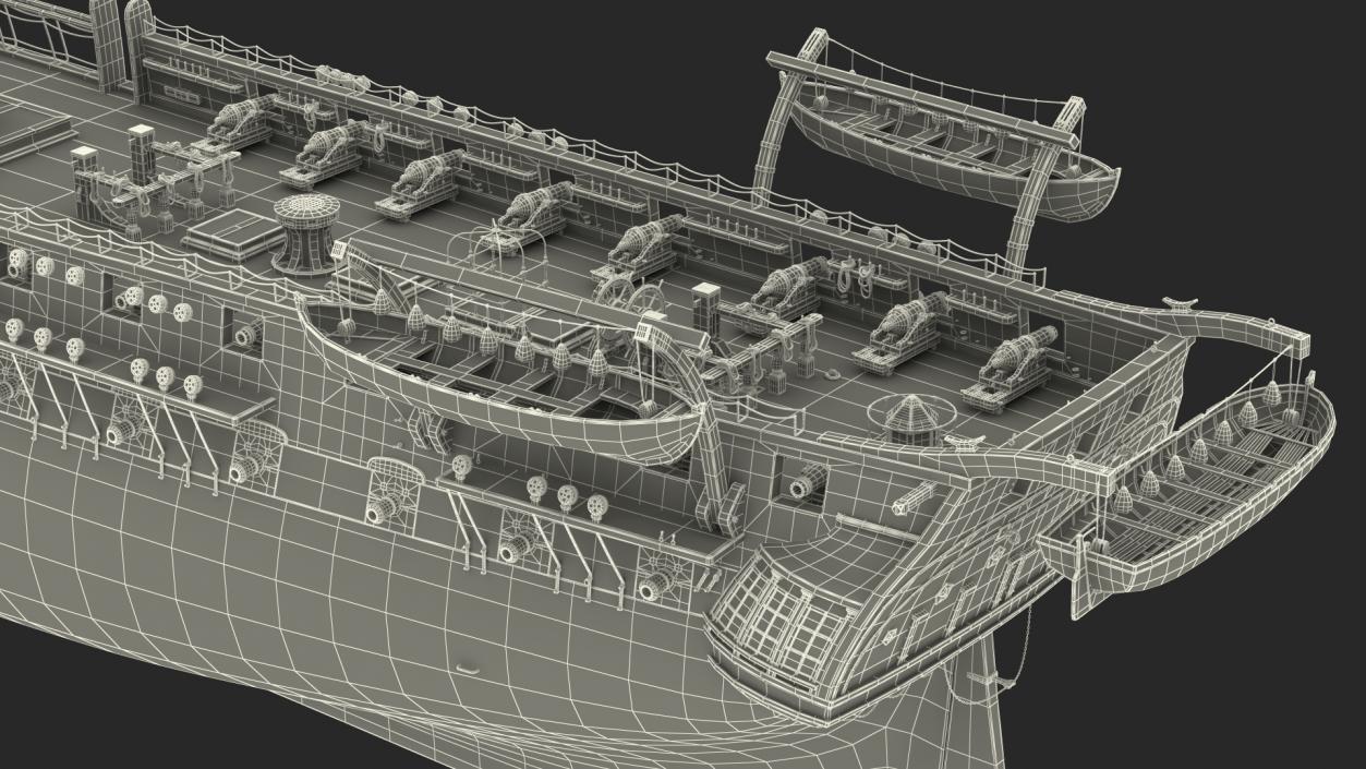 3D Fregat Wooden Hull model