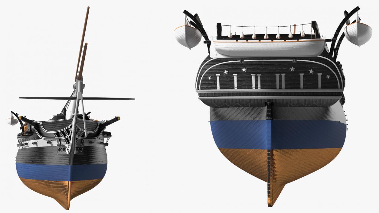 3D Fregat Wooden Hull model