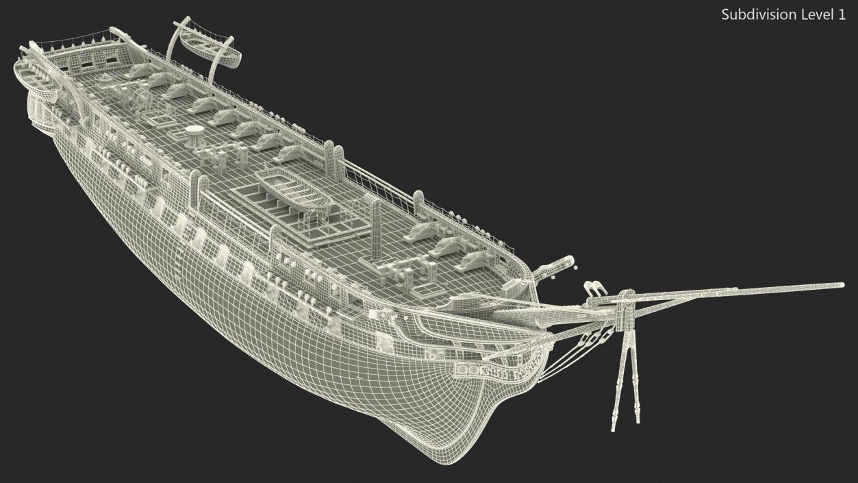 3D Fregat Wooden Hull model