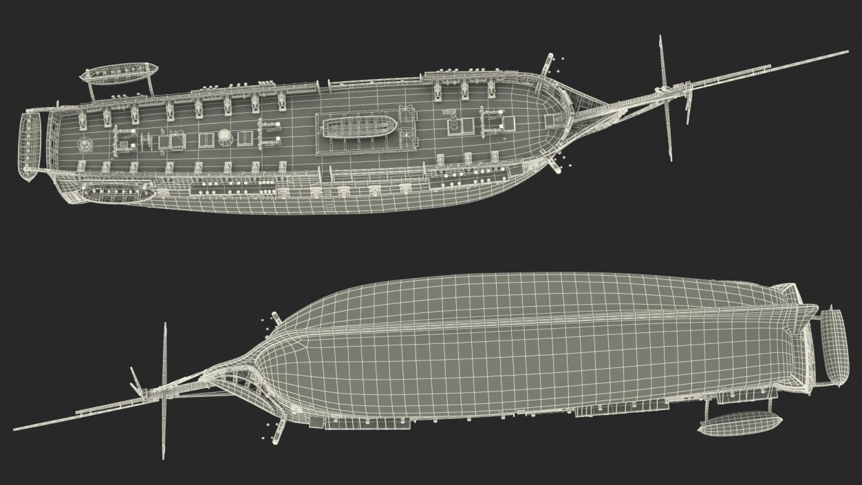 3D Fregat Wooden Hull model