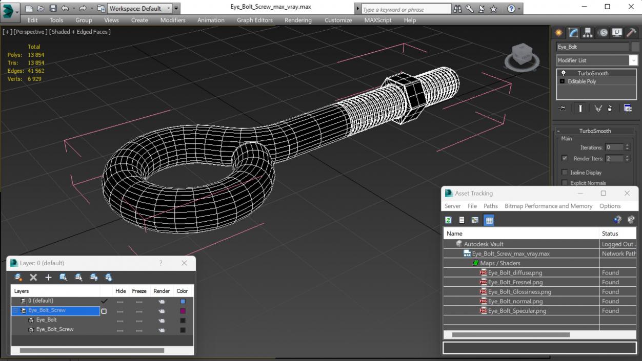 Eye Bolt Screw 3D model