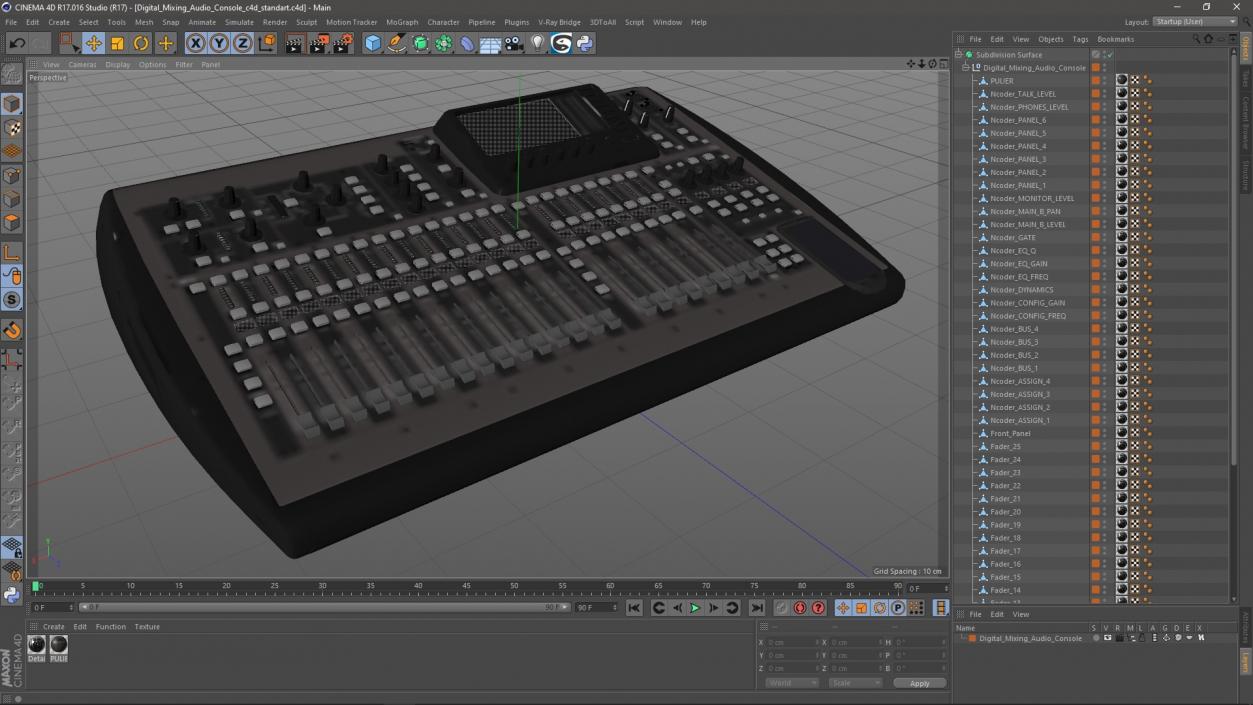 3D Digital Mixing Audio Console model