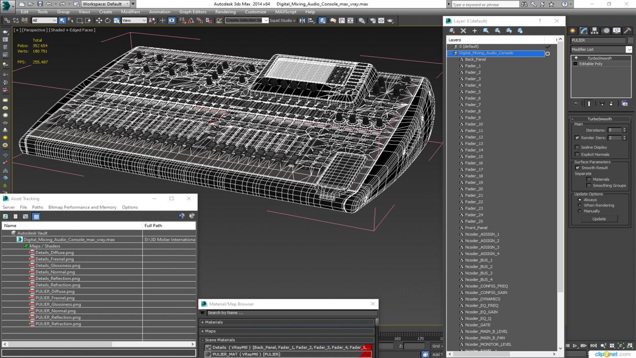 3D Digital Mixing Audio Console model