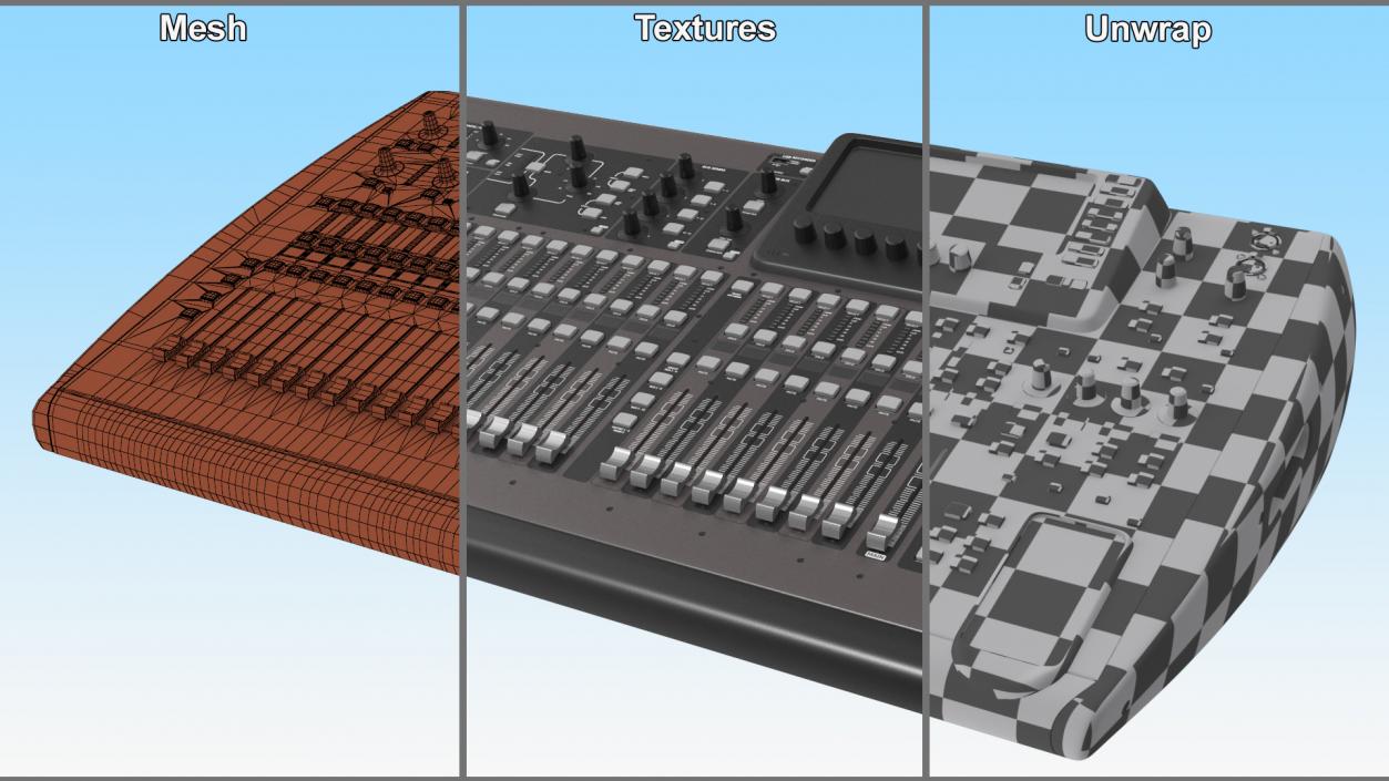 3D Digital Mixing Audio Console model