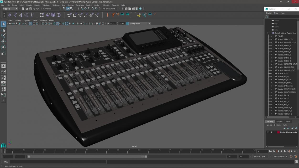 3D Digital Mixing Audio Console model