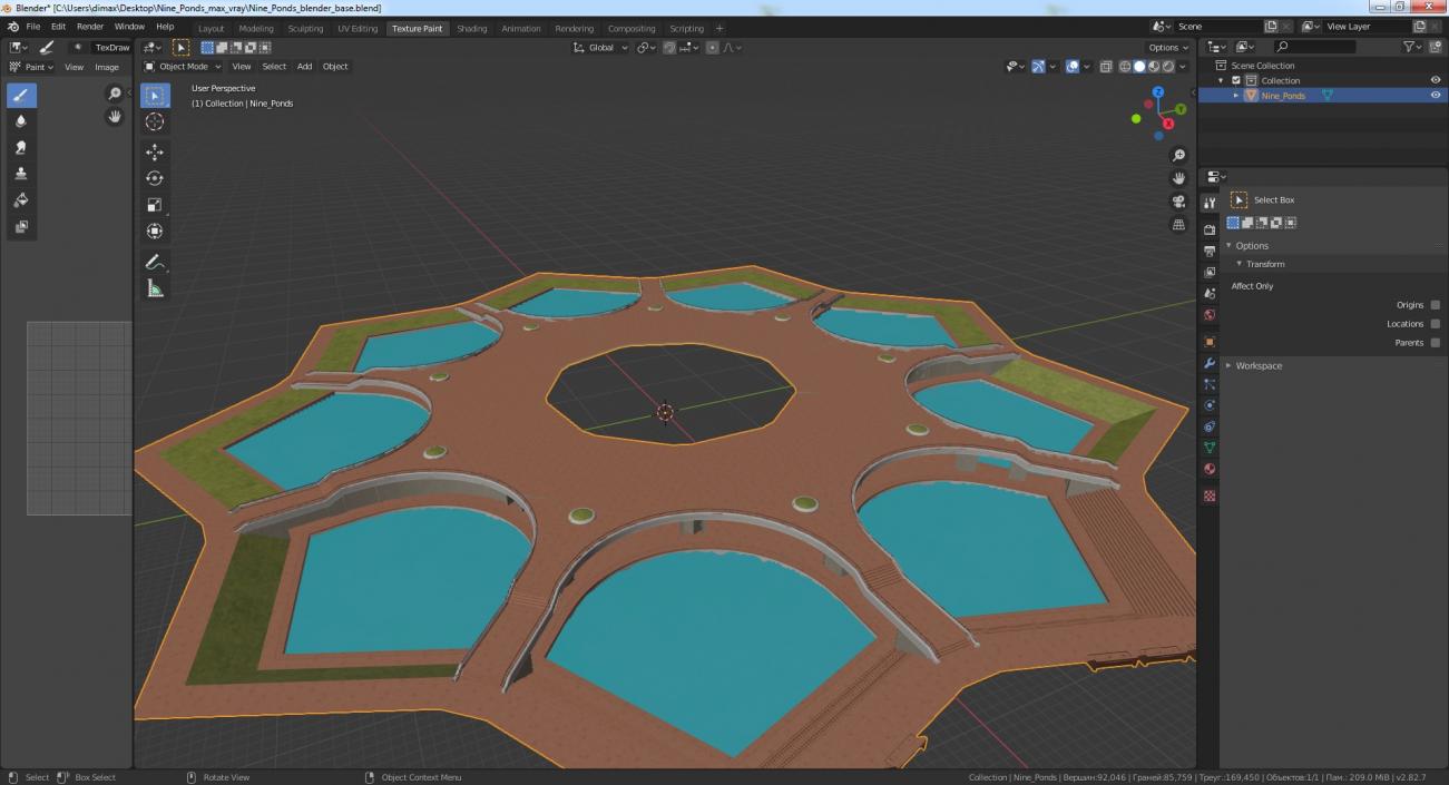 3D model Nine Ponds