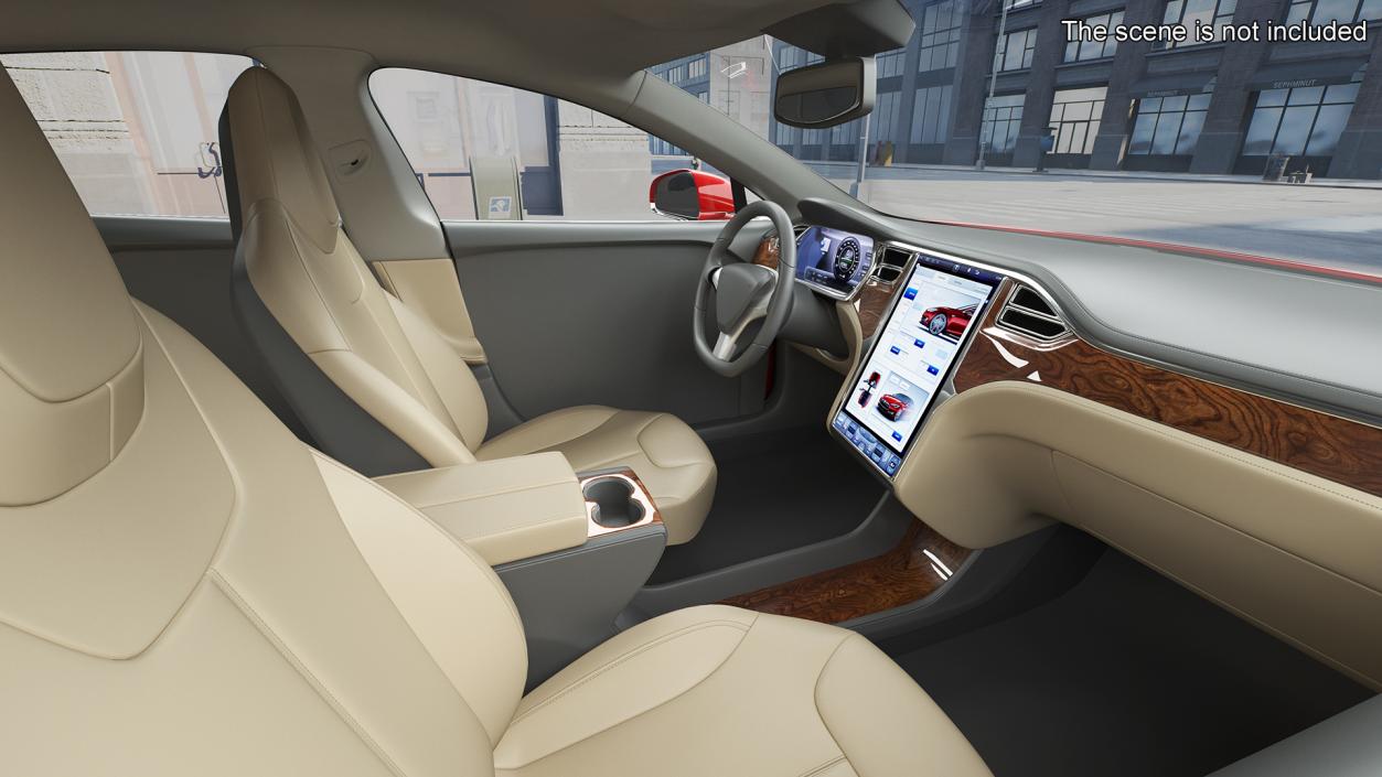 Tesla Model S 60 2015 Simple Interior 3D