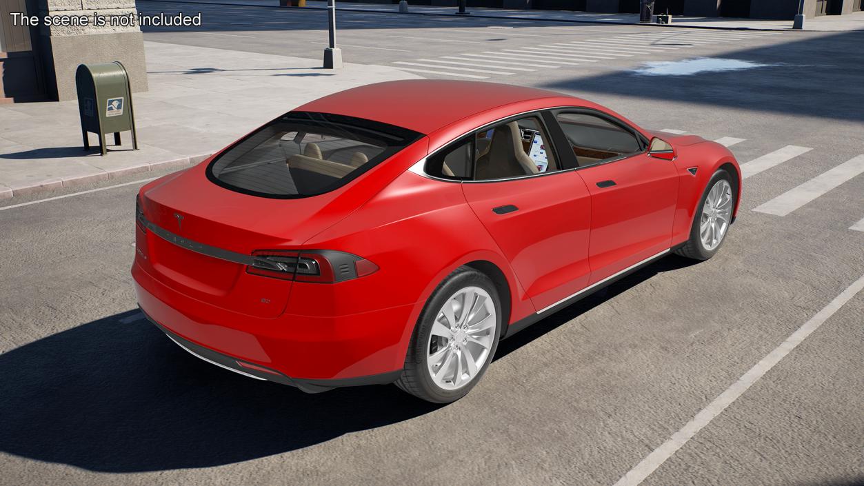 Tesla Model S 60 2015 Simple Interior 3D