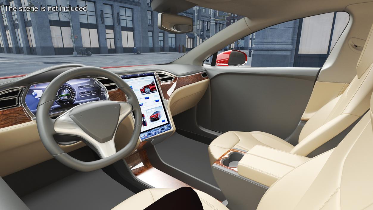 Tesla Model S 60 2015 Simple Interior 3D