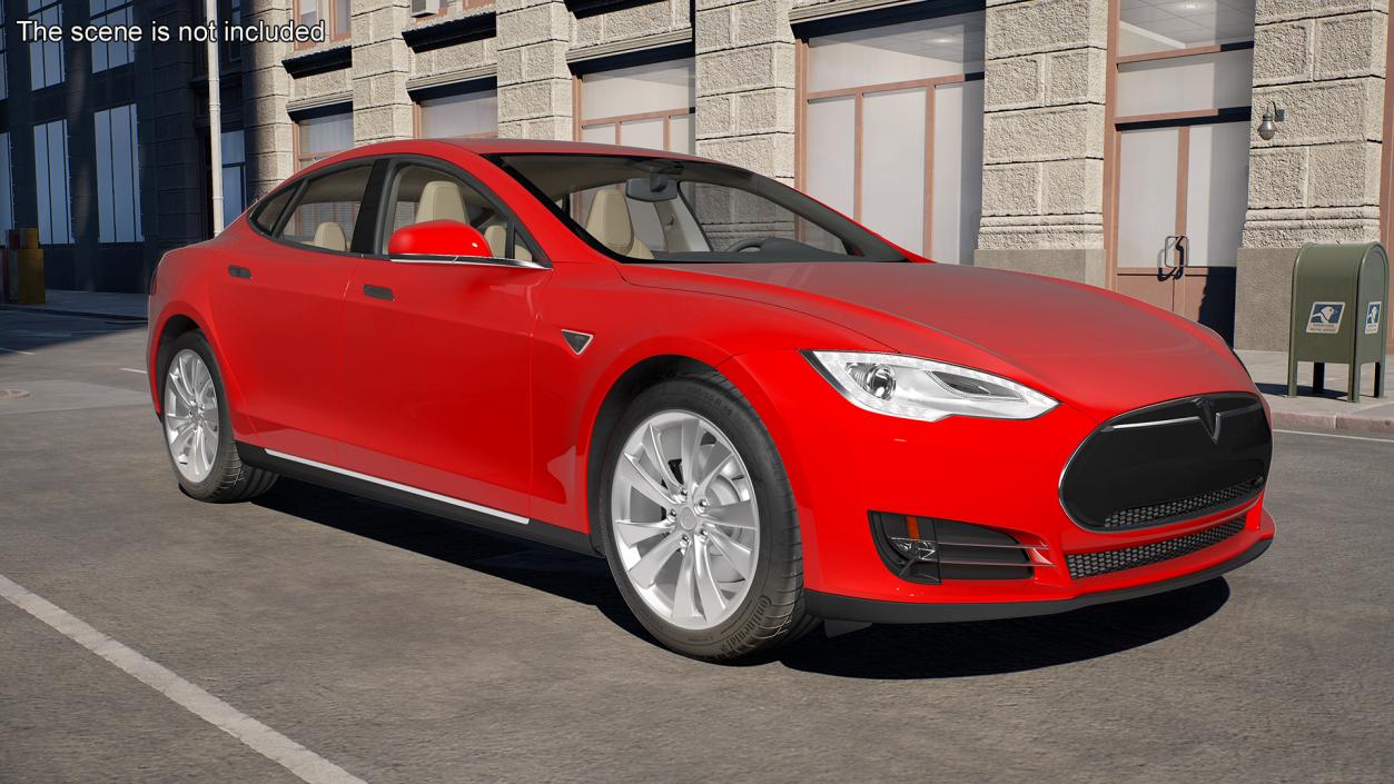 Tesla Model S 60 2015 Simple Interior 3D