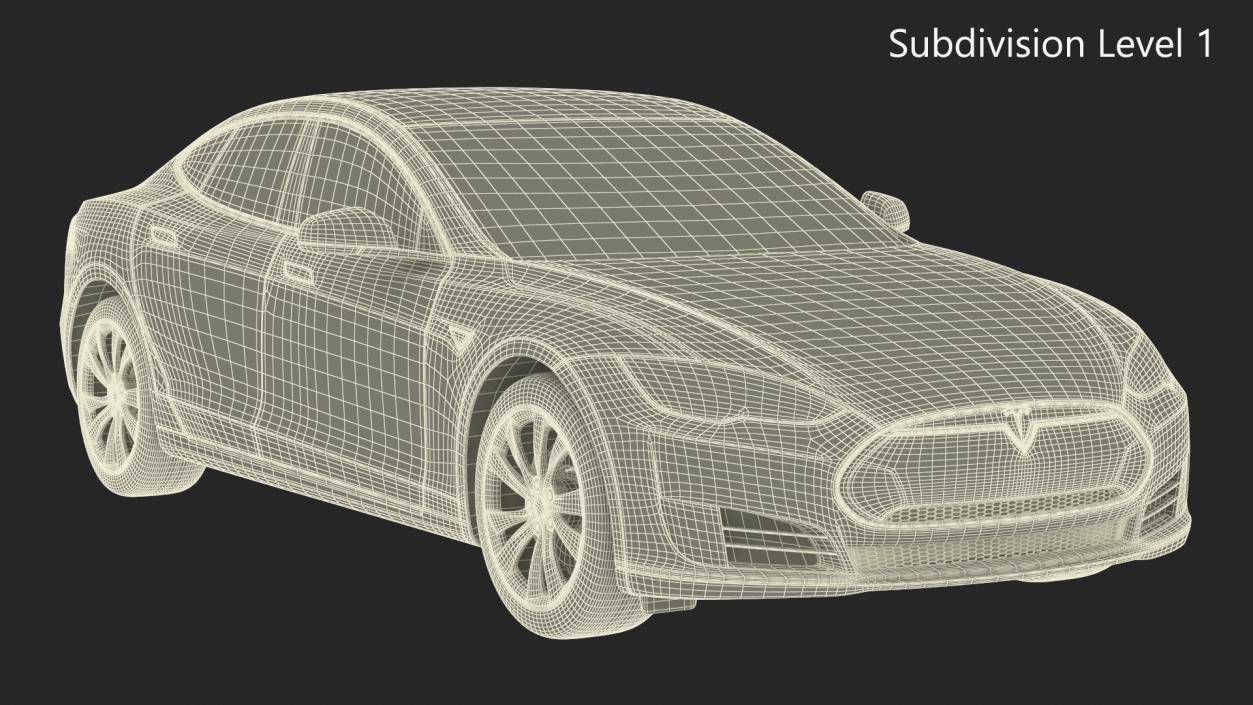 Tesla Model S 60 2015 Simple Interior 3D