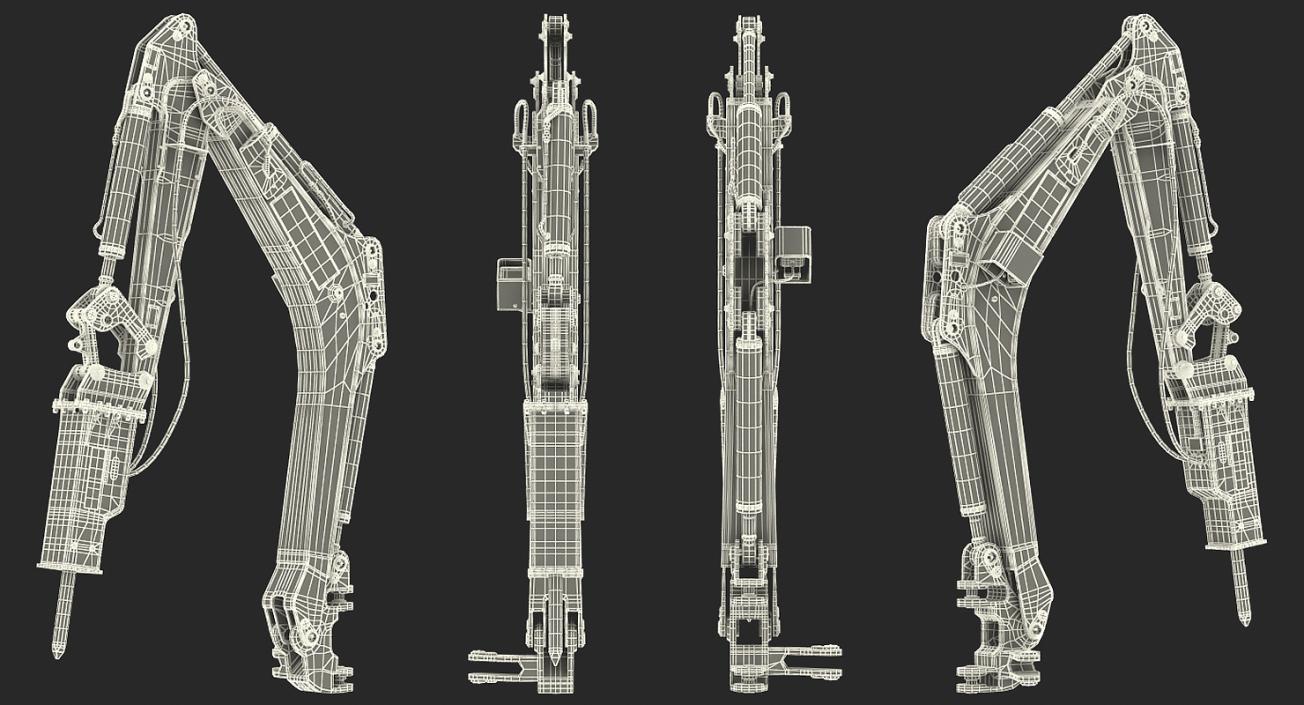 3D model Arm with HM012T Breaker Rigged