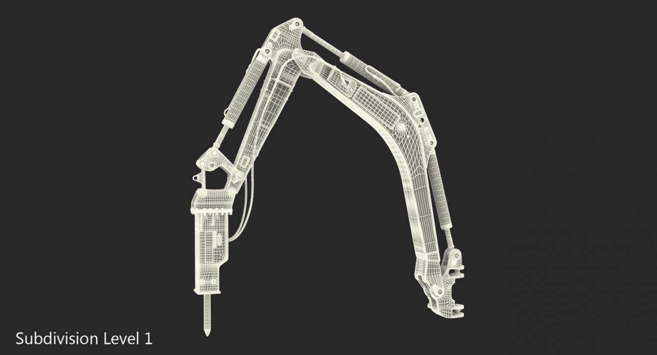 3D model Arm with HM012T Breaker Rigged