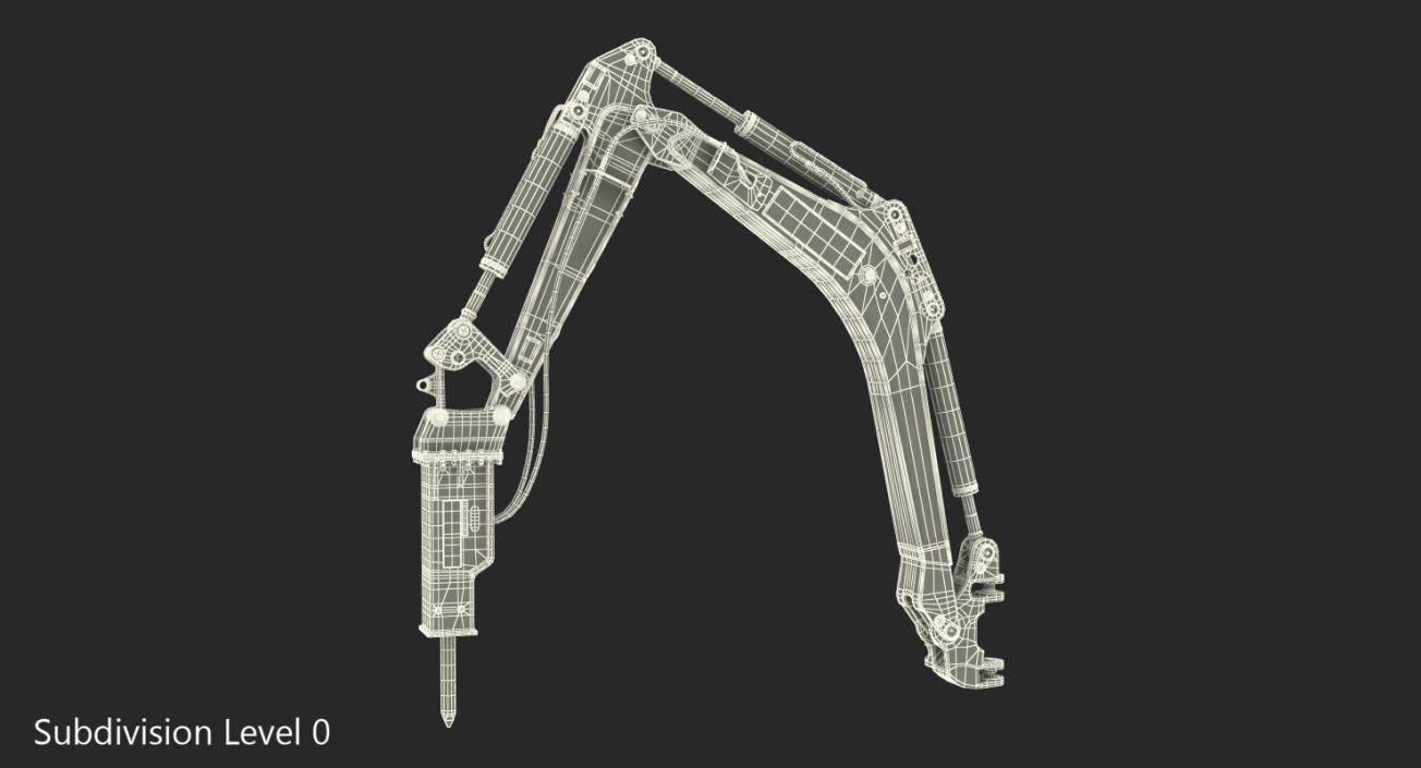 3D model Arm with HM012T Breaker Rigged