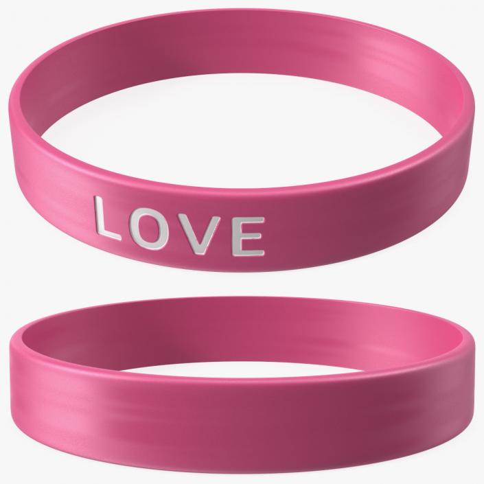 3D Love Silicone Wristband model