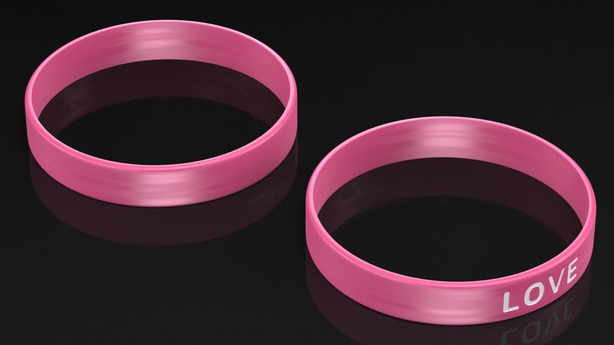 3D Love Silicone Wristband model