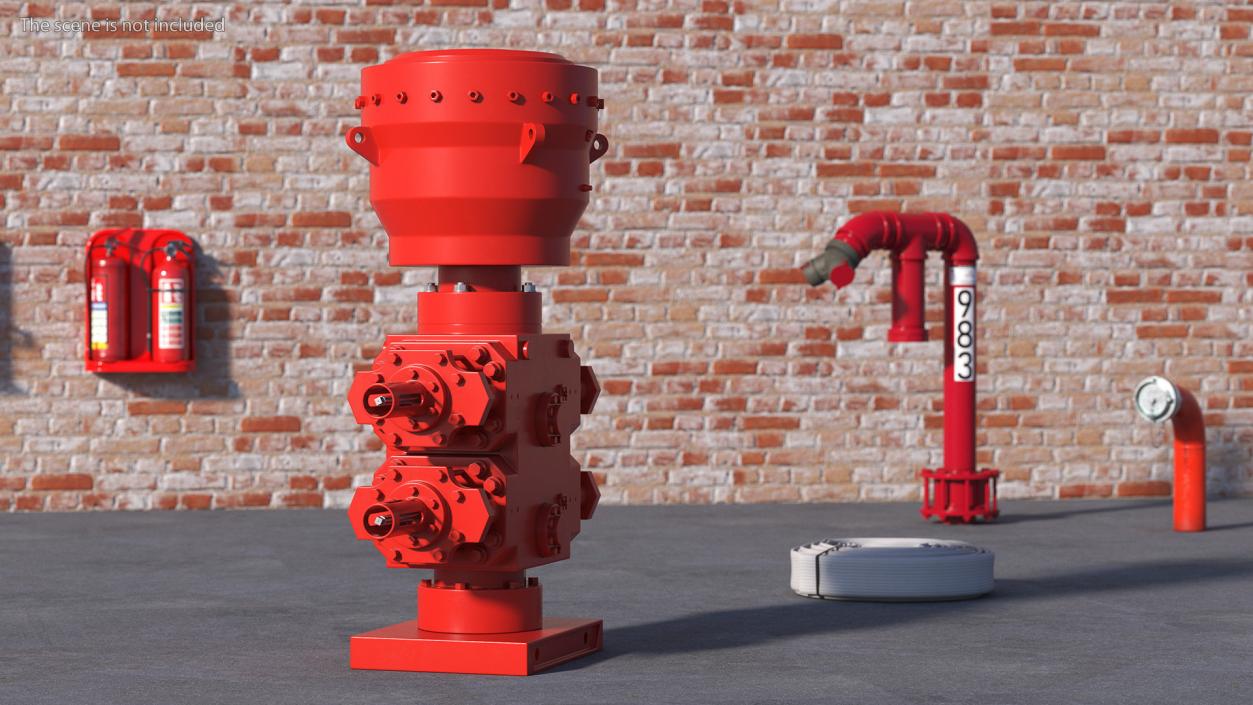 3D Cameron Annular Bop Blowout Preventer Red