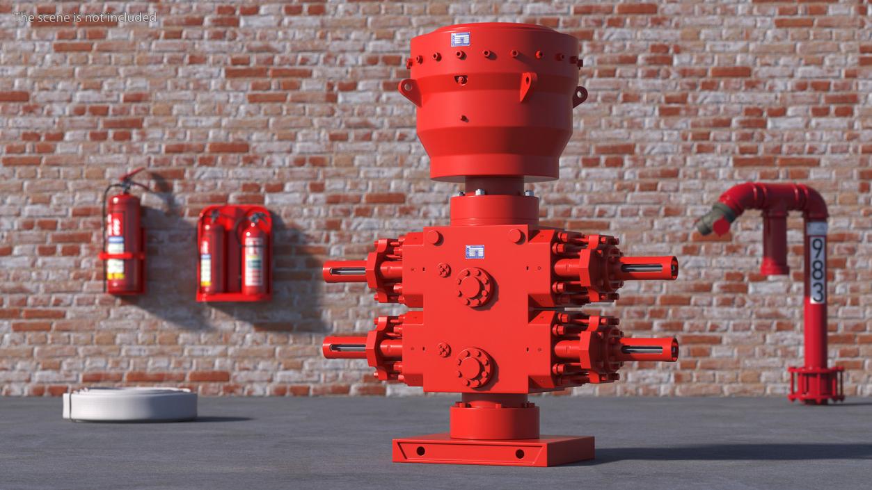 3D Cameron Annular Bop Blowout Preventer Red