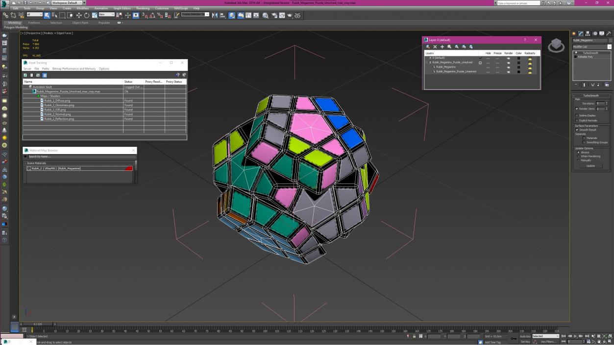 3D model Rubik Megaminx Puzzle Unsolved