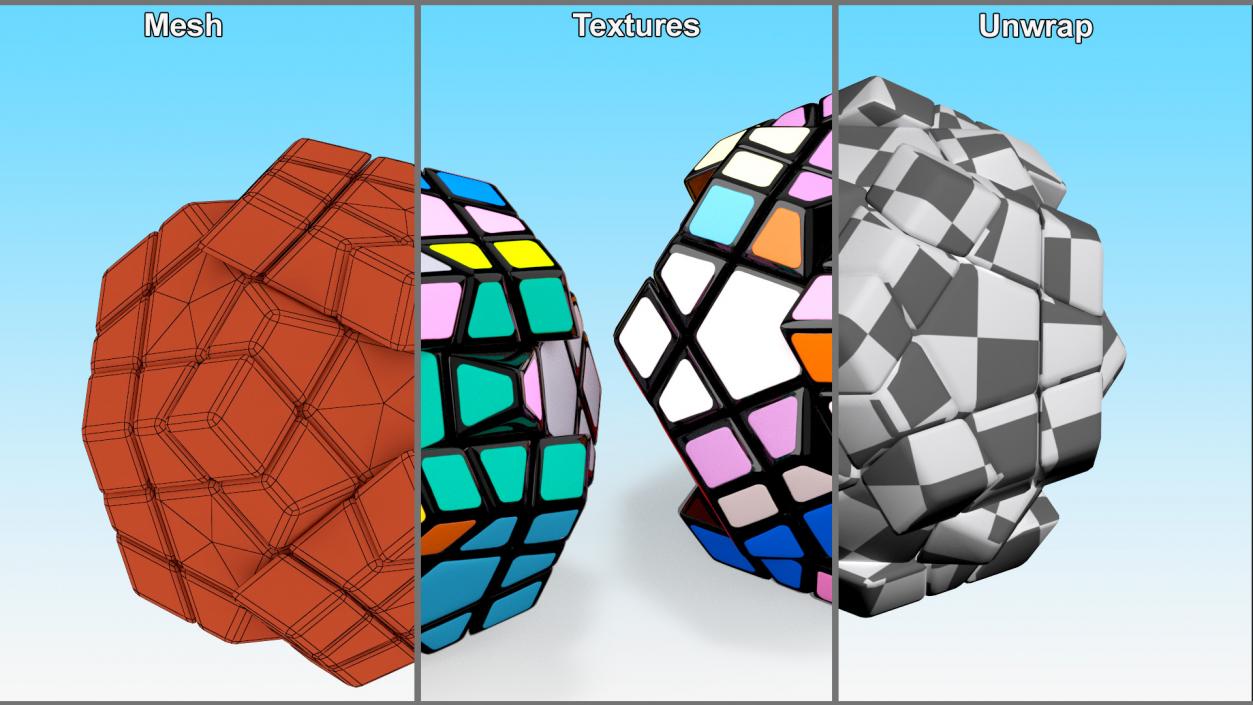 3D model Rubik Megaminx Puzzle Unsolved