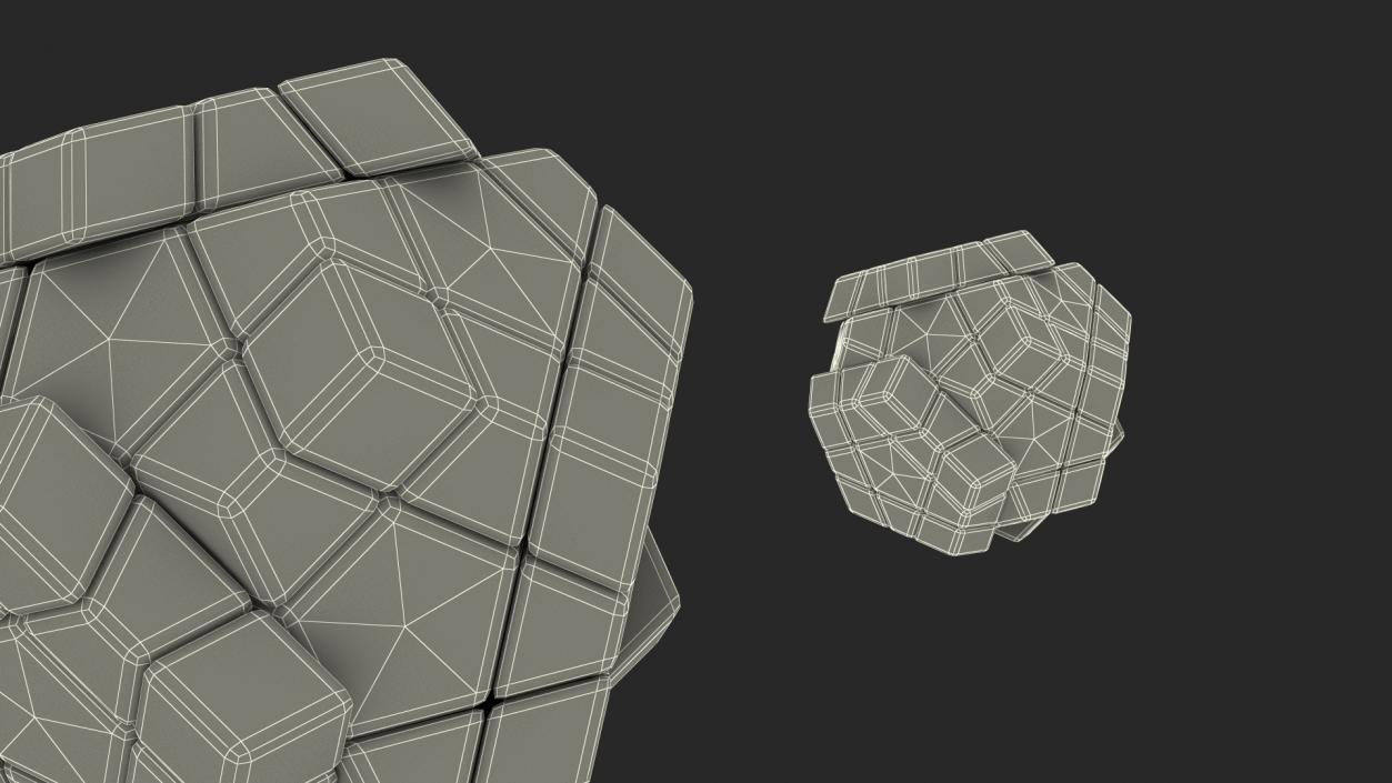 3D model Rubik Megaminx Puzzle Unsolved