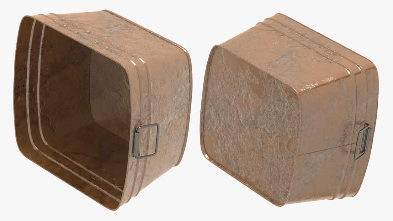 3D model Rusty Metal Container Set