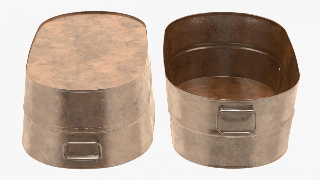 3D model Rusty Metal Container Set