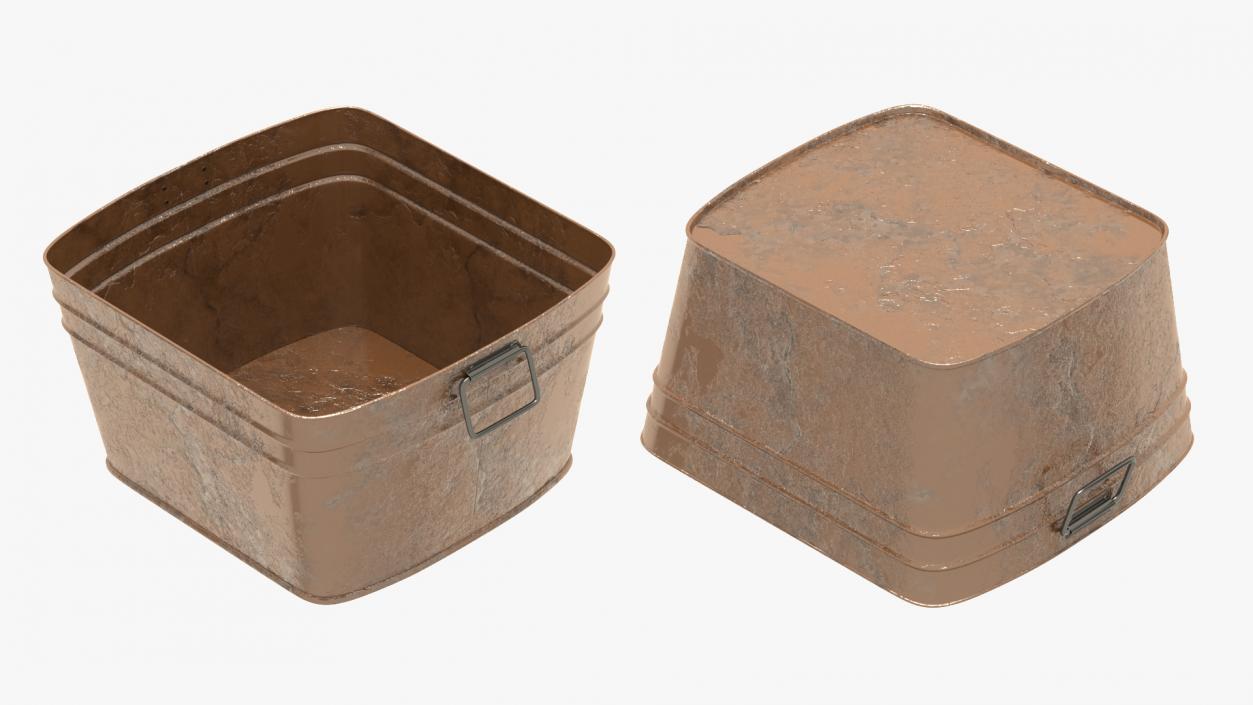 3D model Rusty Metal Container Set