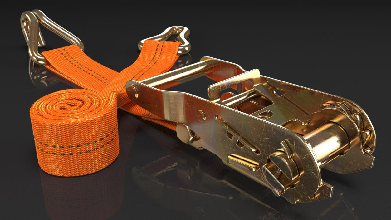 Heavy Duty Ratchet Strap 3D model