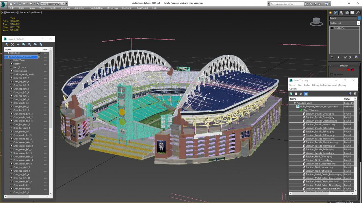 3D Multi Purpose Stadium 2 model