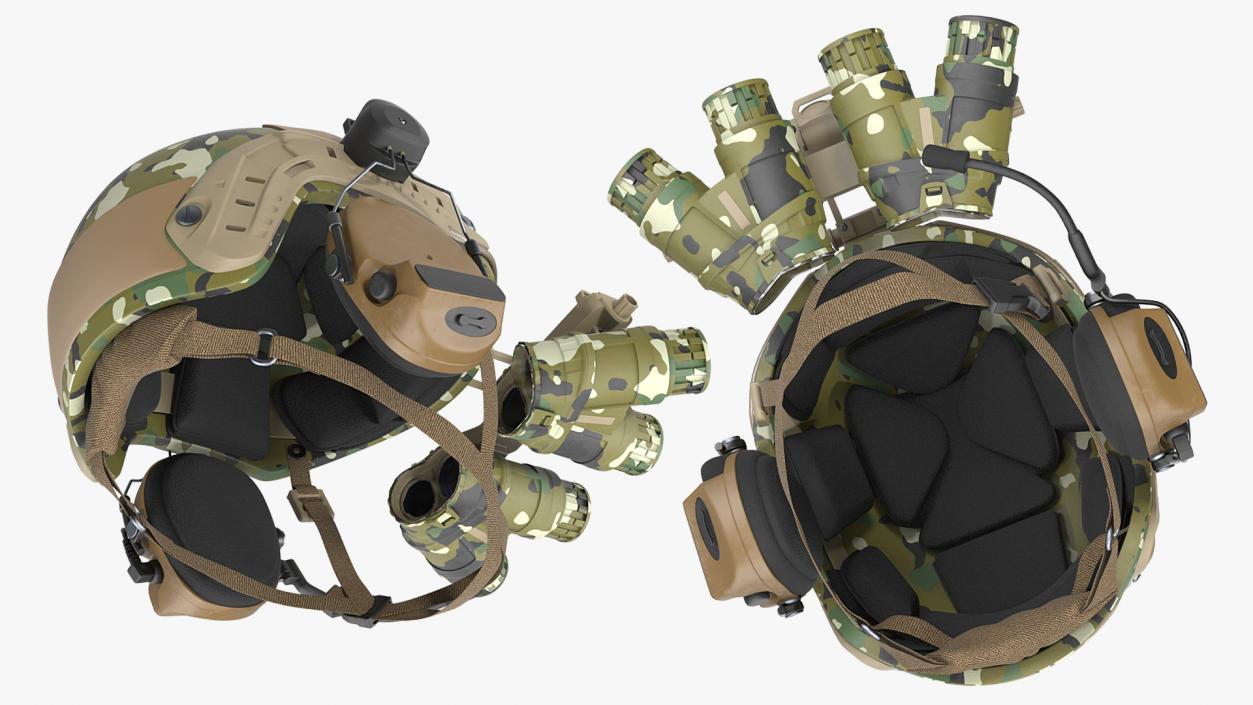 Tactical Helmet Digital Woodland Camo 3D