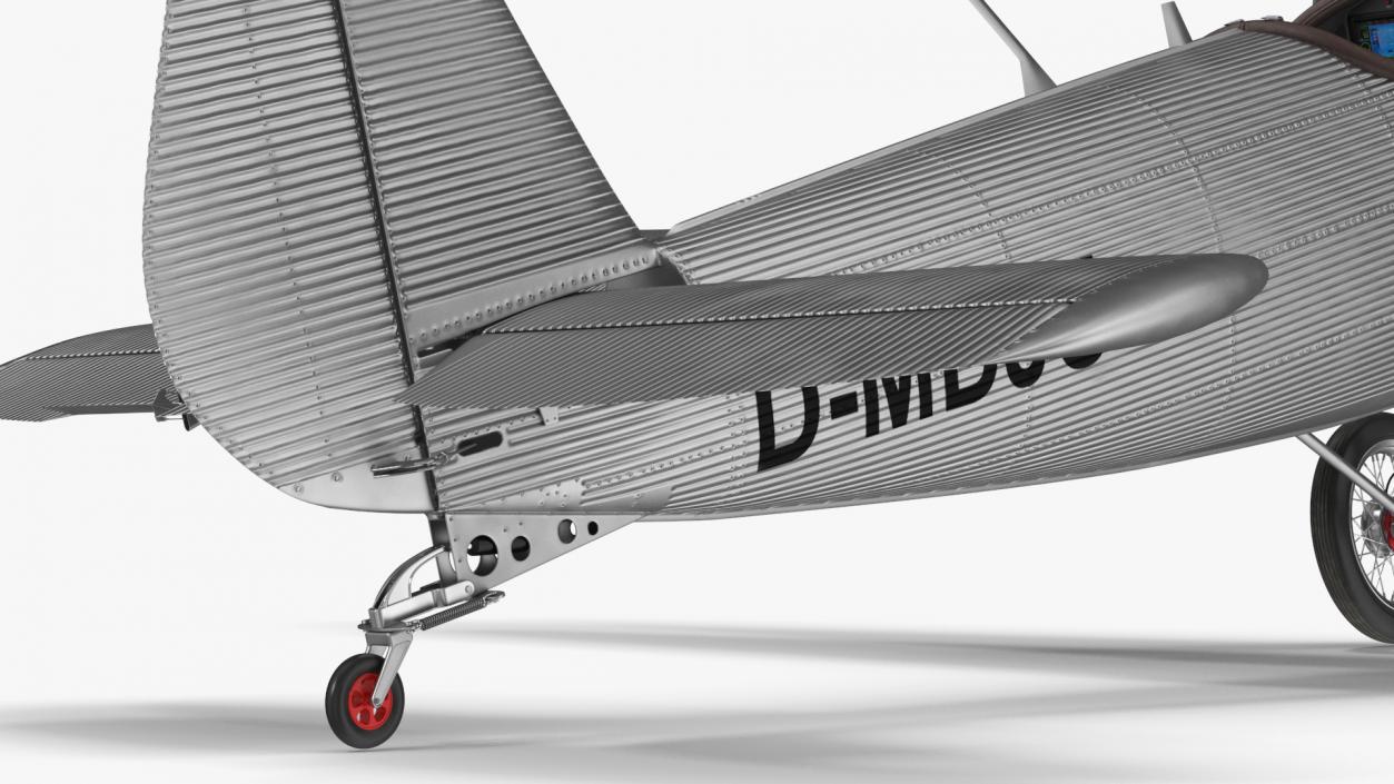 Junkers A50 Junior Sport Plane Rigged 3D