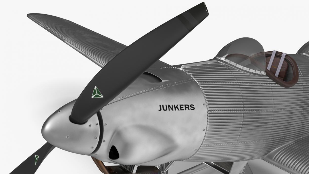 Junkers A50 Junior Sport Plane Rigged 3D