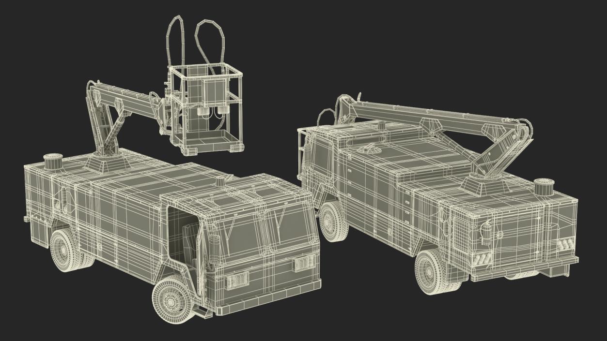 3D Aircraft Deicer Truck Rigged model