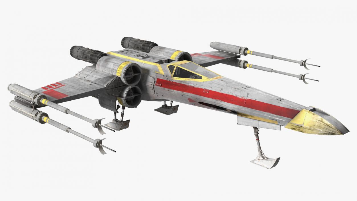 3D X-Wing Starfighter Spacecraft Rigged