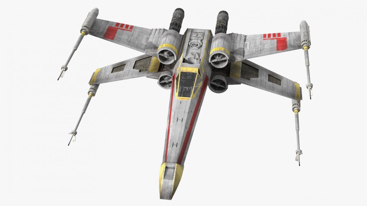 3D X-Wing Starfighter Spacecraft Rigged