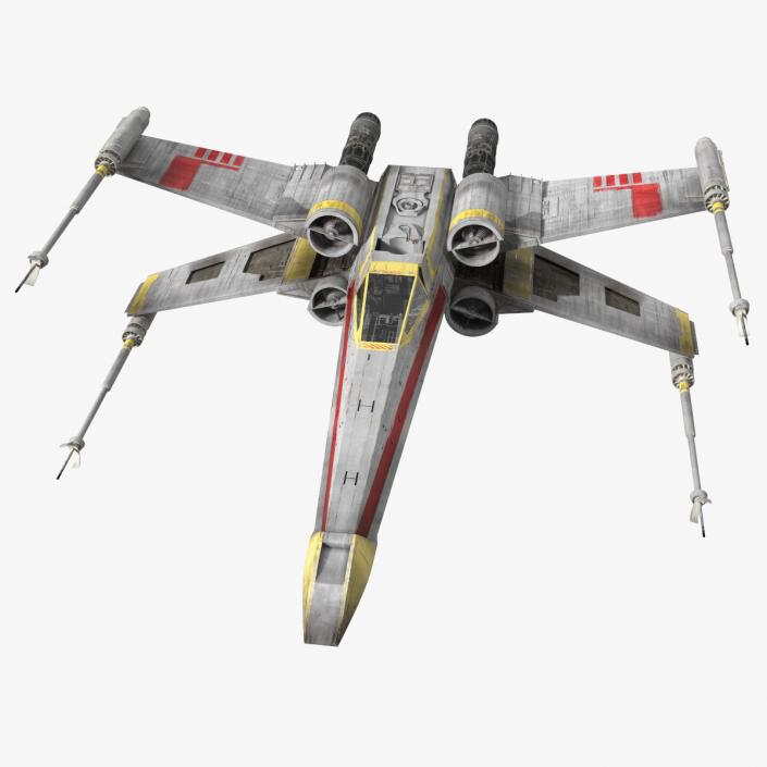 3D X-Wing Starfighter Spacecraft Rigged