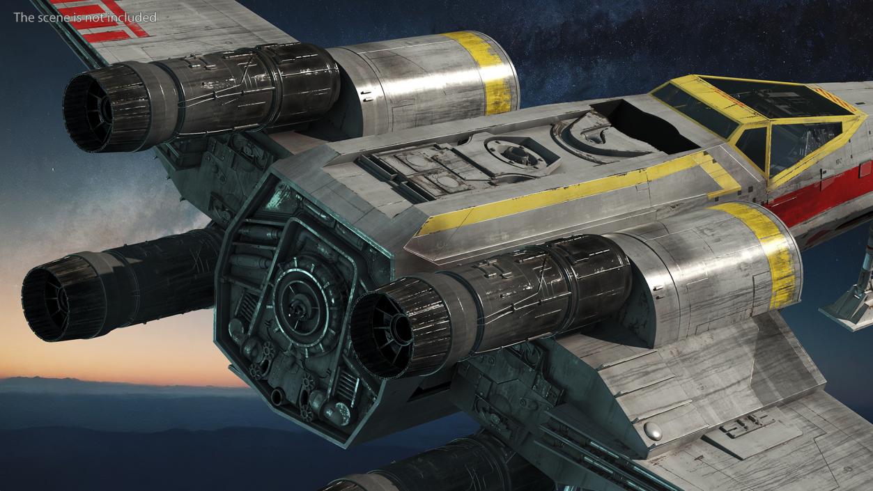 3D X-Wing Starfighter Spacecraft Rigged