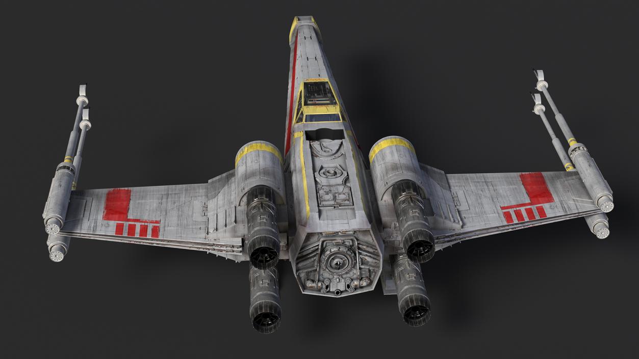 3D X-Wing Starfighter Spacecraft Rigged